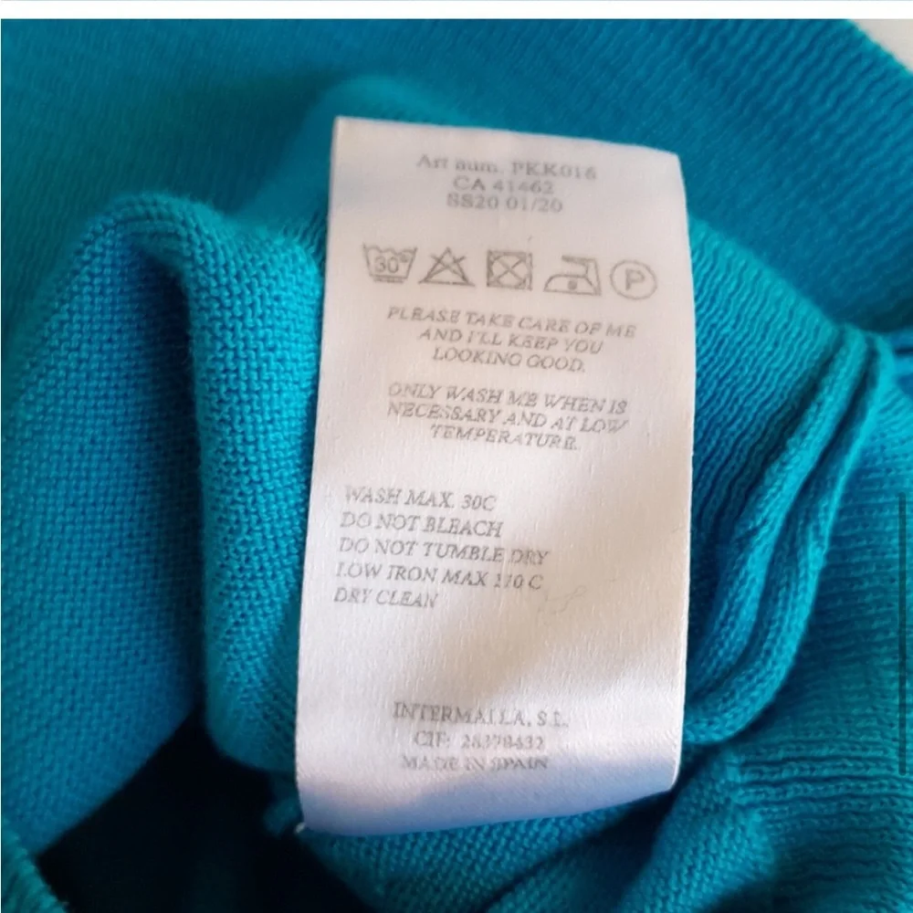 Paloma Wool Bright Turquoise Zip-Neck Pullover - Picture 9 of 10